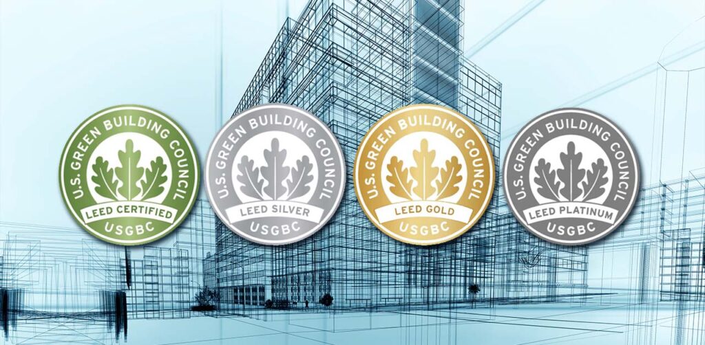 Chứng nhận xanh tiêu biểu hiện nay là LEED với 4 cấp độ là LEED Ceritified, LEED Silver, LEED Gold và LEED Platinum 