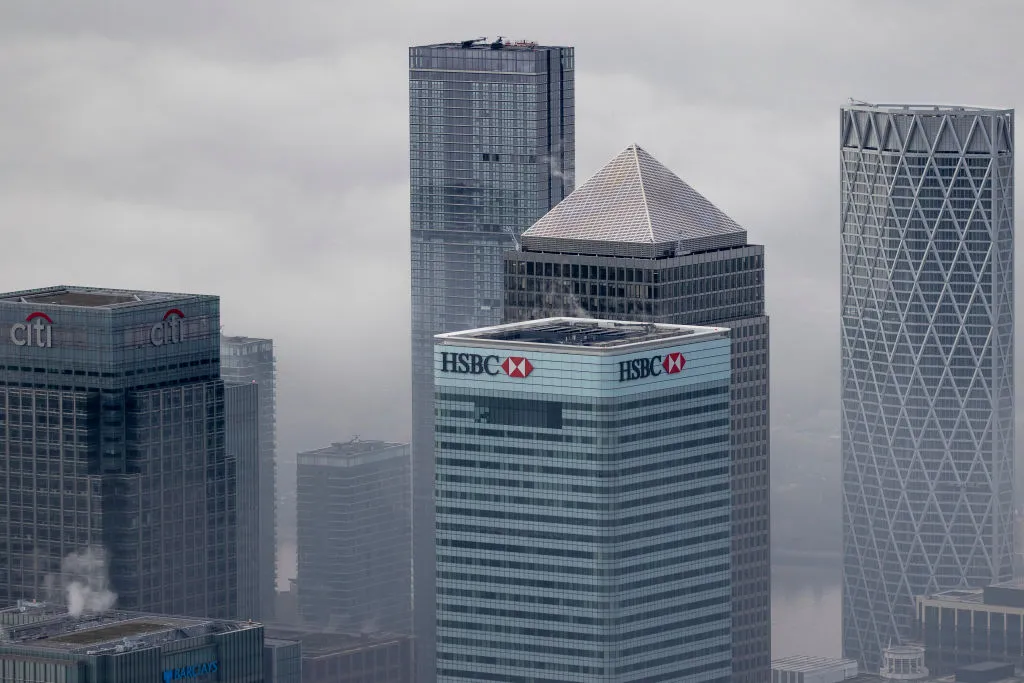 Trụ sở chính của ngân hàng HSBC ở Canary Wharf dự kiên sẽ chuyển địa điểm